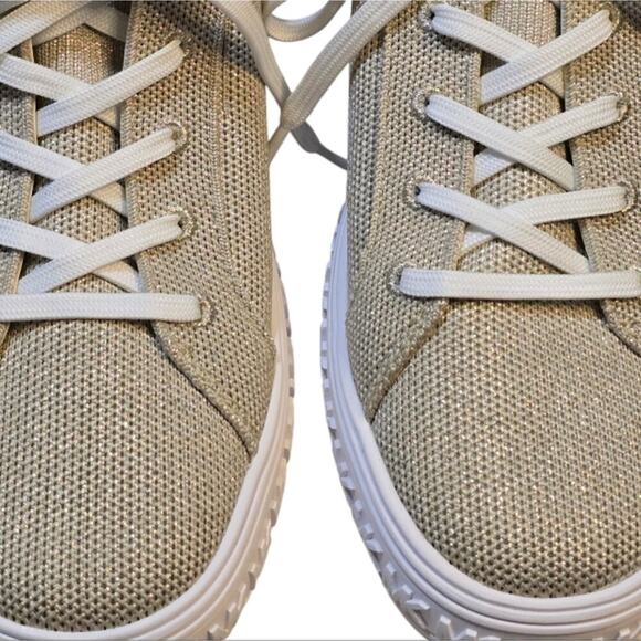 Micheal Kors Grove Metallic Knit Sneaker Pale Gold New‎ Women's Size 10 - Picture 12 of 14